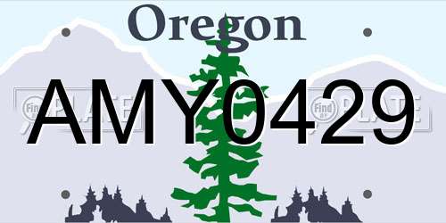 AMY0429 Oregon License Plate