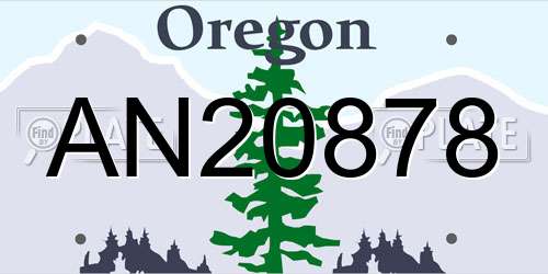 AN20878 Oregon License Plate