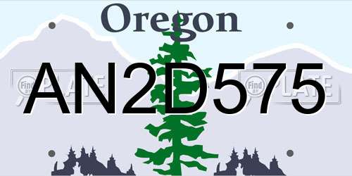 AN2D575 Oregon License Plate