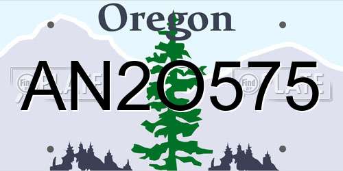 AN2O575 Oregon License Plate