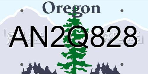 AN2Q828 Oregon License Plate