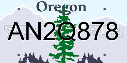 AN2Q878 Oregon License Plate