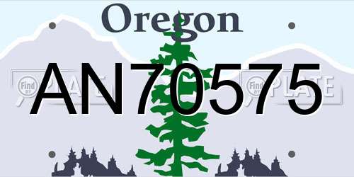 AN70575 Oregon License Plate