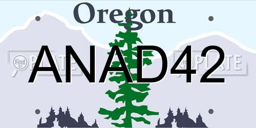 ANAD42 Oregon License Plate