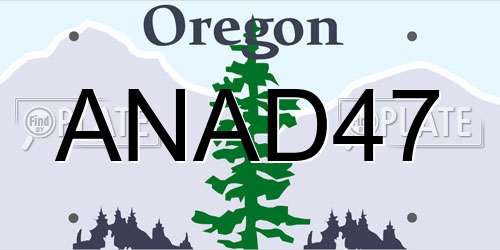 ANAD47 Oregon License Plate