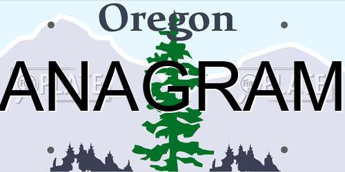 ANAGRAM Oregon License Plate