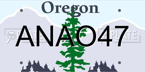 ANAO47 Oregon License Plate