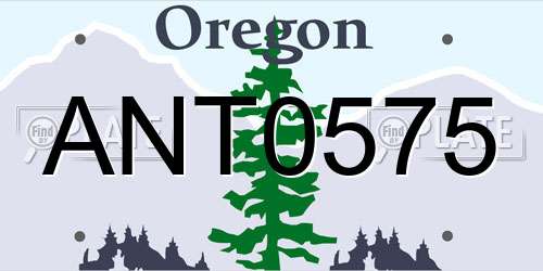 ANT0575 Oregon License Plate