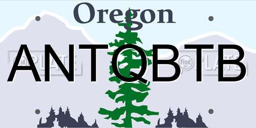 ANTQBTB Oregon License Plate