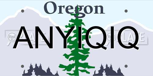 ANYIQIQ Oregon License Plate