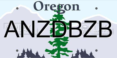 ANZDBZB Oregon License Plate
