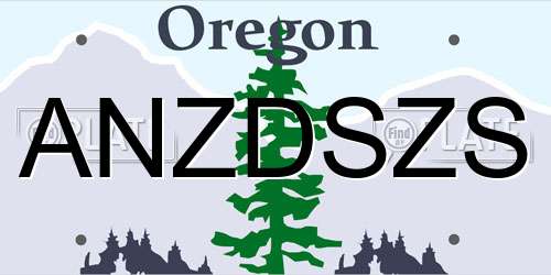 ANZDSZS Oregon License Plate