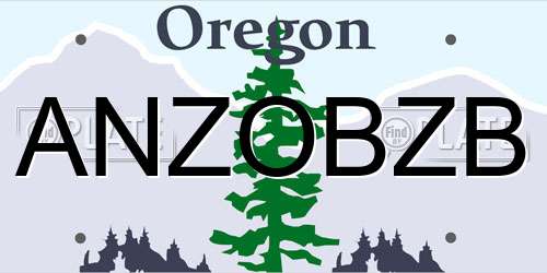 ANZOBZB Oregon License Plate