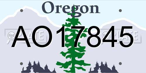 AO17845 Oregon License Plate