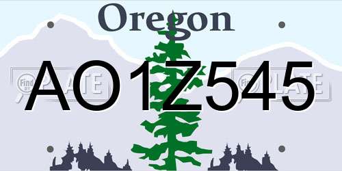 AO1Z545 Oregon License Plate