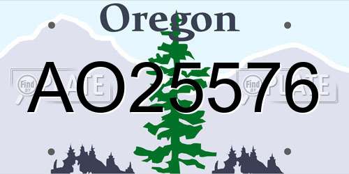 AO25576 Oregon License Plate