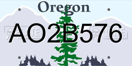 AO2B576 Oregon License Plate