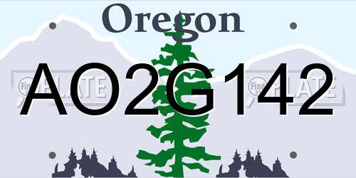AO2G142 Oregon License Plate