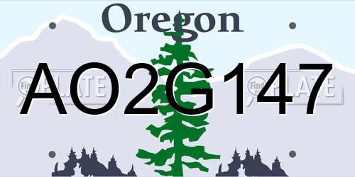 AO2G147 Oregon License Plate