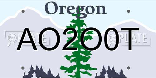 AO2O0T Oregon License Plate