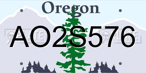 AO2S576 Oregon License Plate