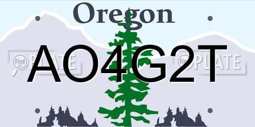 AO4G2T Oregon License Plate