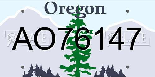 AO76147 Oregon License Plate
