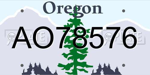 AO78576 Oregon License Plate