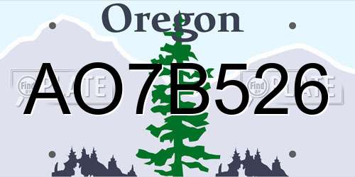 AO7B526 Oregon License Plate