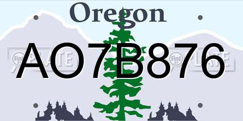 AO7B876 Oregon License Plate