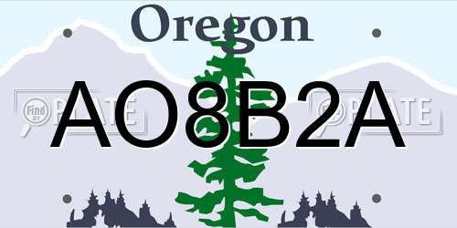 AO8B2A Oregon License Plate