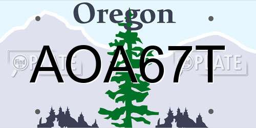 AOA67T Oregon License Plate