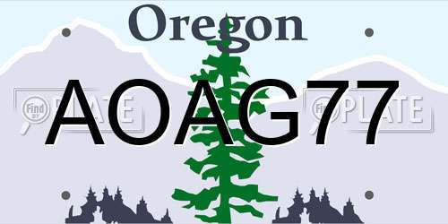 AOAG77 Oregon License Plate