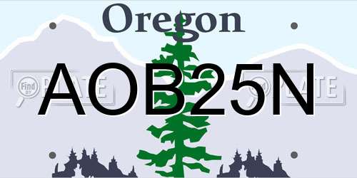 AOB25N Oregon License Plate