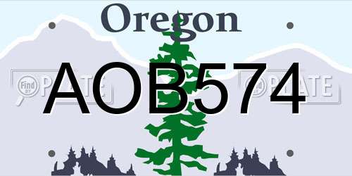AOB574 Oregon License Plate