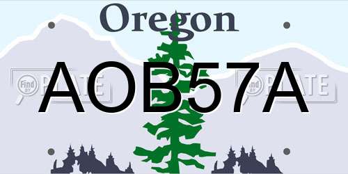 AOB57A Oregon License Plate