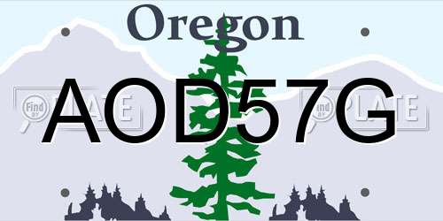 AOD57G Oregon License Plate