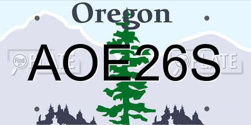 AOE26S Oregon License Plate