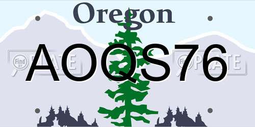 AOQS76 Oregon License Plate