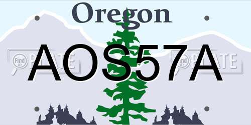 AOS57A Oregon License Plate