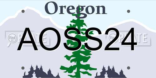 AOSS24 Oregon License Plate