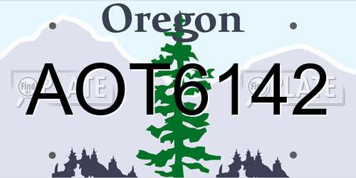 AOT6142 Oregon License Plate