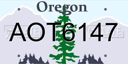 AOT6147 Oregon License Plate