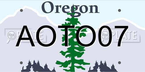 AOTO07 Oregon License Plate