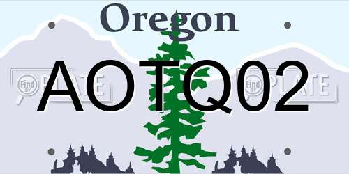 AOTQ02 Oregon License Plate