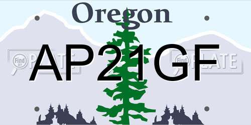 AP21GF Oregon License Plate