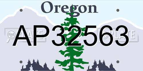 AP32563 Oregon License Plate