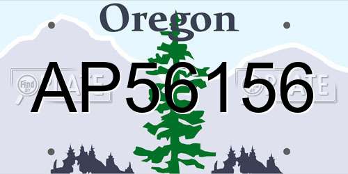 AP56156 Oregon License Plate