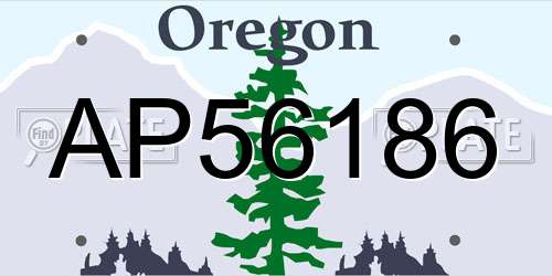 AP56186 Oregon License Plate