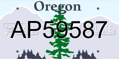 AP59587 Oregon License Plate